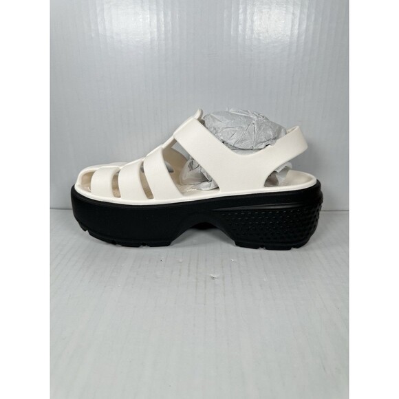 Size 9 Womens Crocs Stomp Fisherman Sandal Chalk White 209938-0WV Unisex NEW - Picture 4 of 8